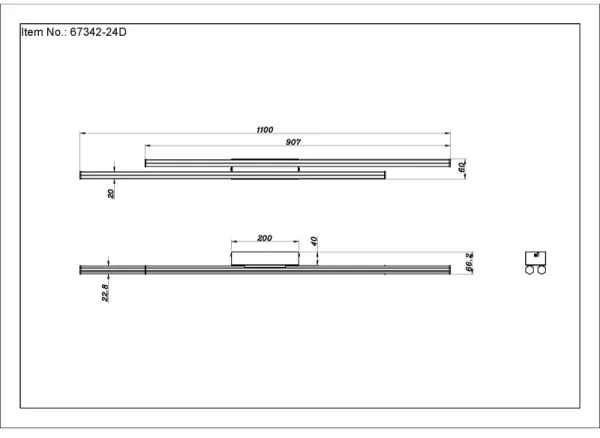 Globo 67342-24D - Plafoniera LED KIRINA LED/24W/230V 3000K nero