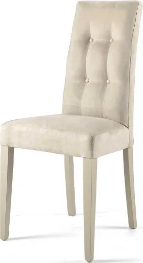 Sedia per cucina in tessuto alcantara Beige DOUGLAS set 2 pezzi