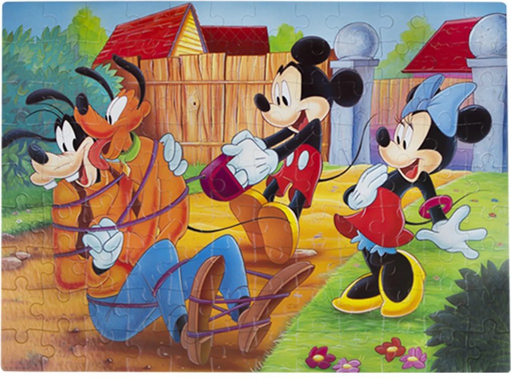 Puzzle maxi double-face Disney Topolino e Minnie 108 pz retro colorabile 1449