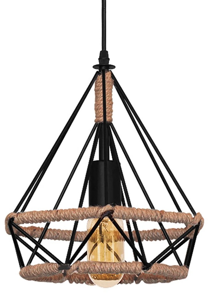 Lampada da soffitto geometrico pensile in stile loft corda APP679-1CP