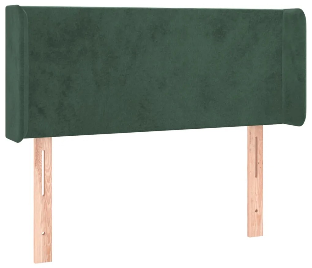 Testiera ad orecchio verde scuro 83x16x78/88 cm in velluto