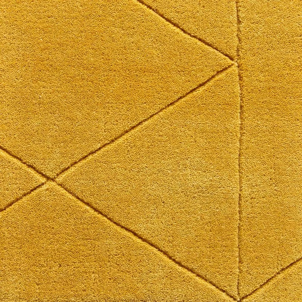 Tappeto di lana giallo senape , 150 x 230 cm Kasbah - Think Rugs