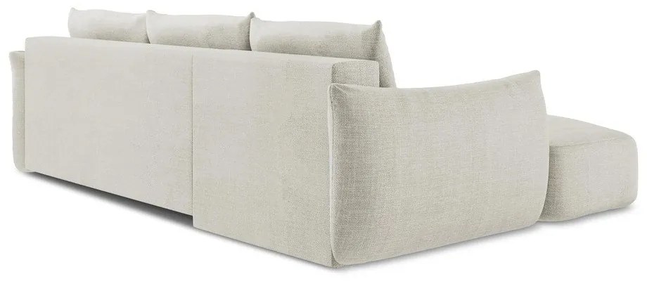 Divano angolare beige allungabile (con penisola a sinistra/con chaise lounge) Leila – Makamii