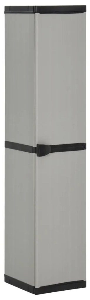 Armadietto Da Giardino Con 3 Ripiani Grigio E Nero 34x40x168 Cm /