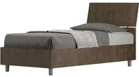 Letto Singolo 80x200 cm testata inclinata Demas - Con rete,Noce