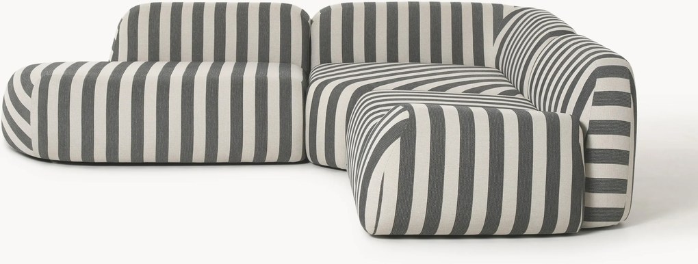 Divano angolare componibile 4 posti a righe con chaise longue Wolke