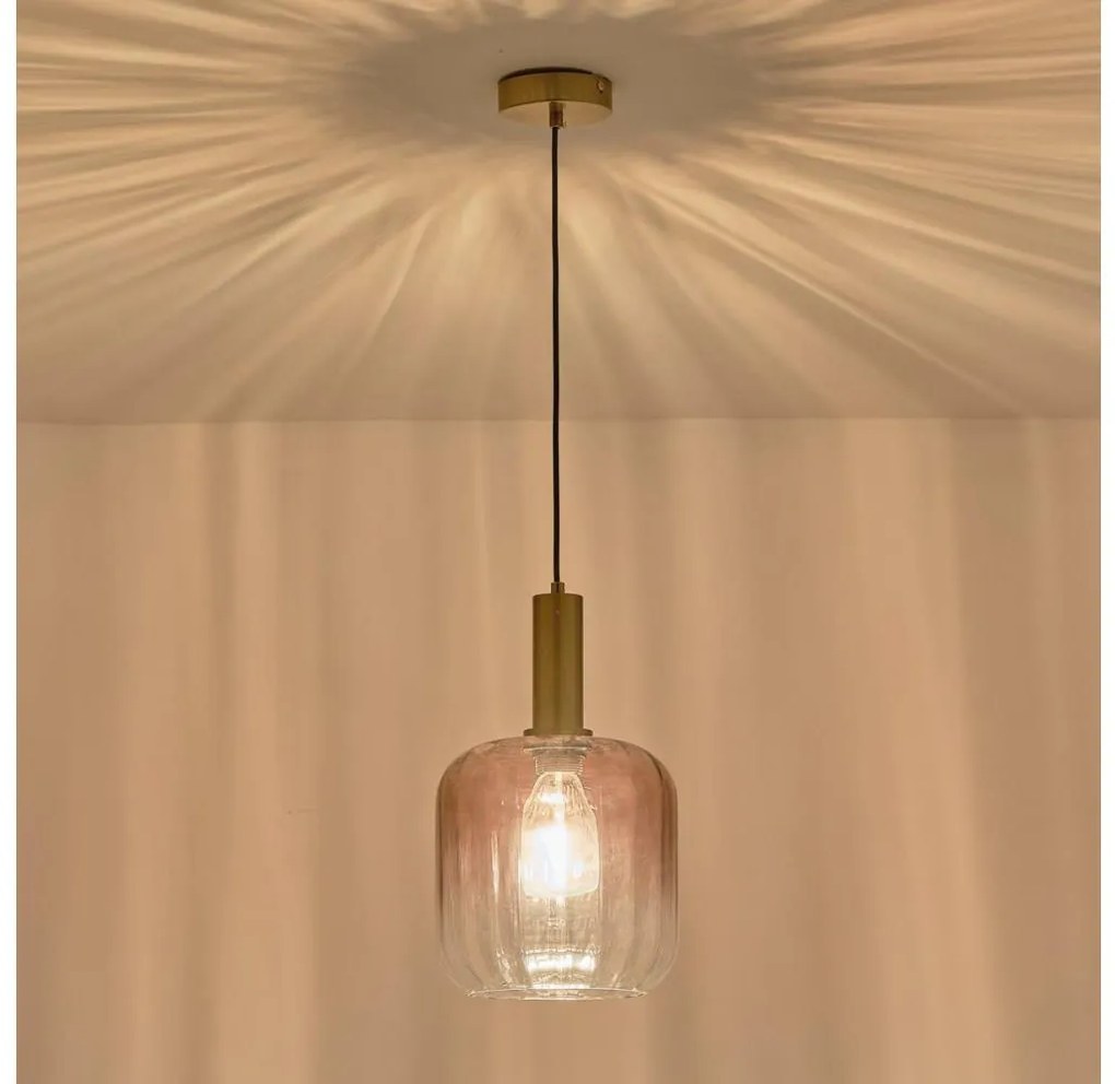 Lampadario a sospensione con filo 1xE27/15W/230V rosso/fumé diametro 20 cm
