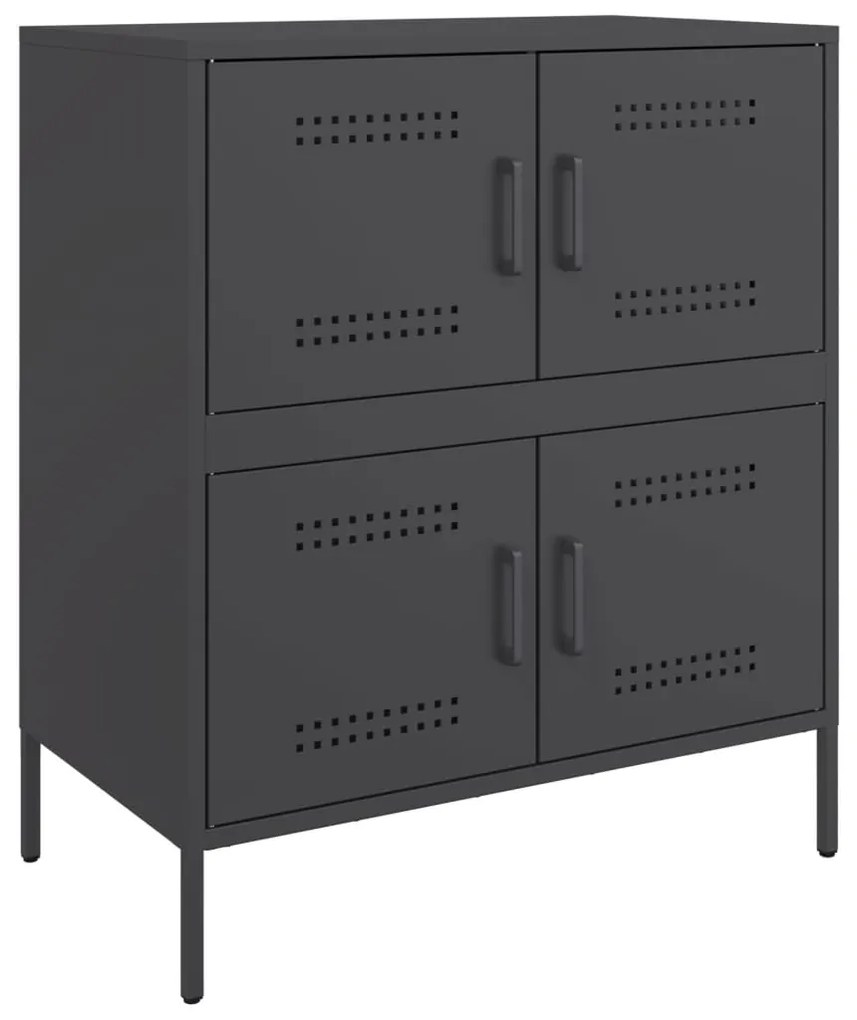 Credenza nera 68x39x79 cm in acciaio