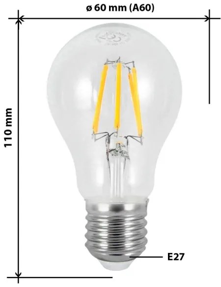 Lampadina LED FILAMENT VINTAGE A60 E27/7W/230V 2700K