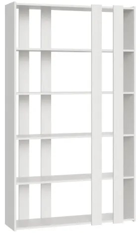Libreria 120x204h cm in legno Bianco Frassino con 6 ripiani - KATO A SMALL