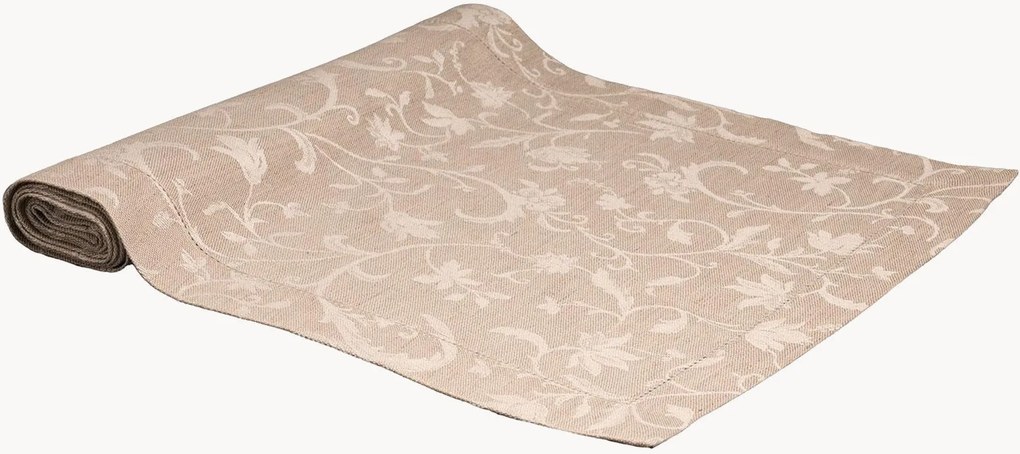 Tovagliolo in lino con orlo a giorno jacquard Minija