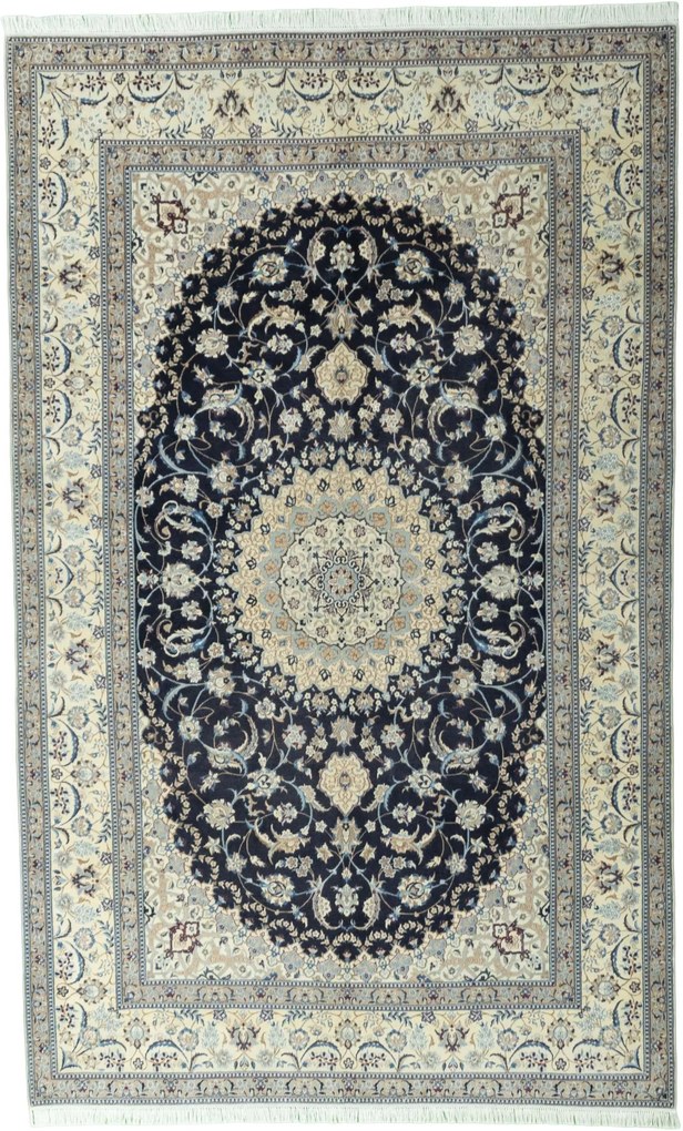 Nain Tappeto persiano 280 x 170 Blu (Iran) Annodato A Mano