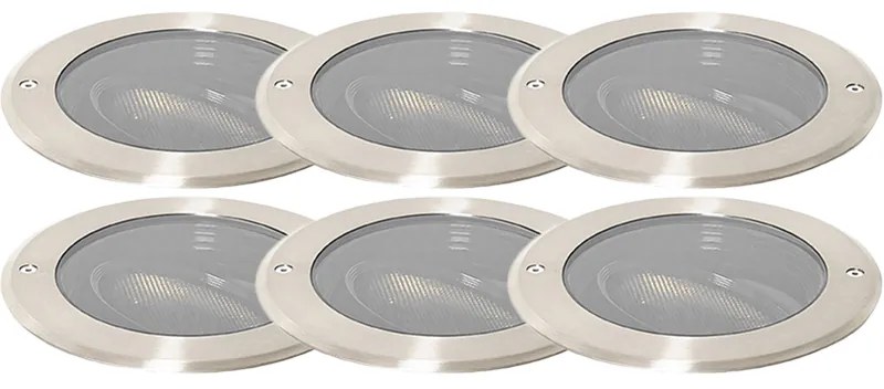 Set di 6 faretti da terra in acciaio AR111 orientabili IP65 - Delux Honey