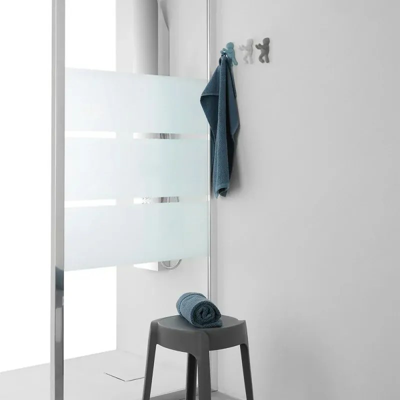 Set 3 appendini da muro bianco grigio e turchese fissaggio con viti o adesivo Bruce
