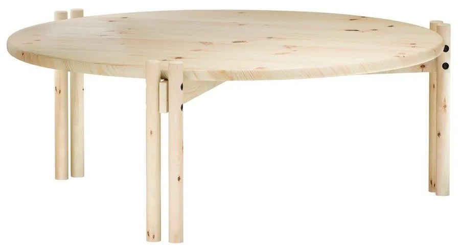 Tavolino rotondo in legno di pino in colore naturale ø 80 cm Sticks - Karup Design