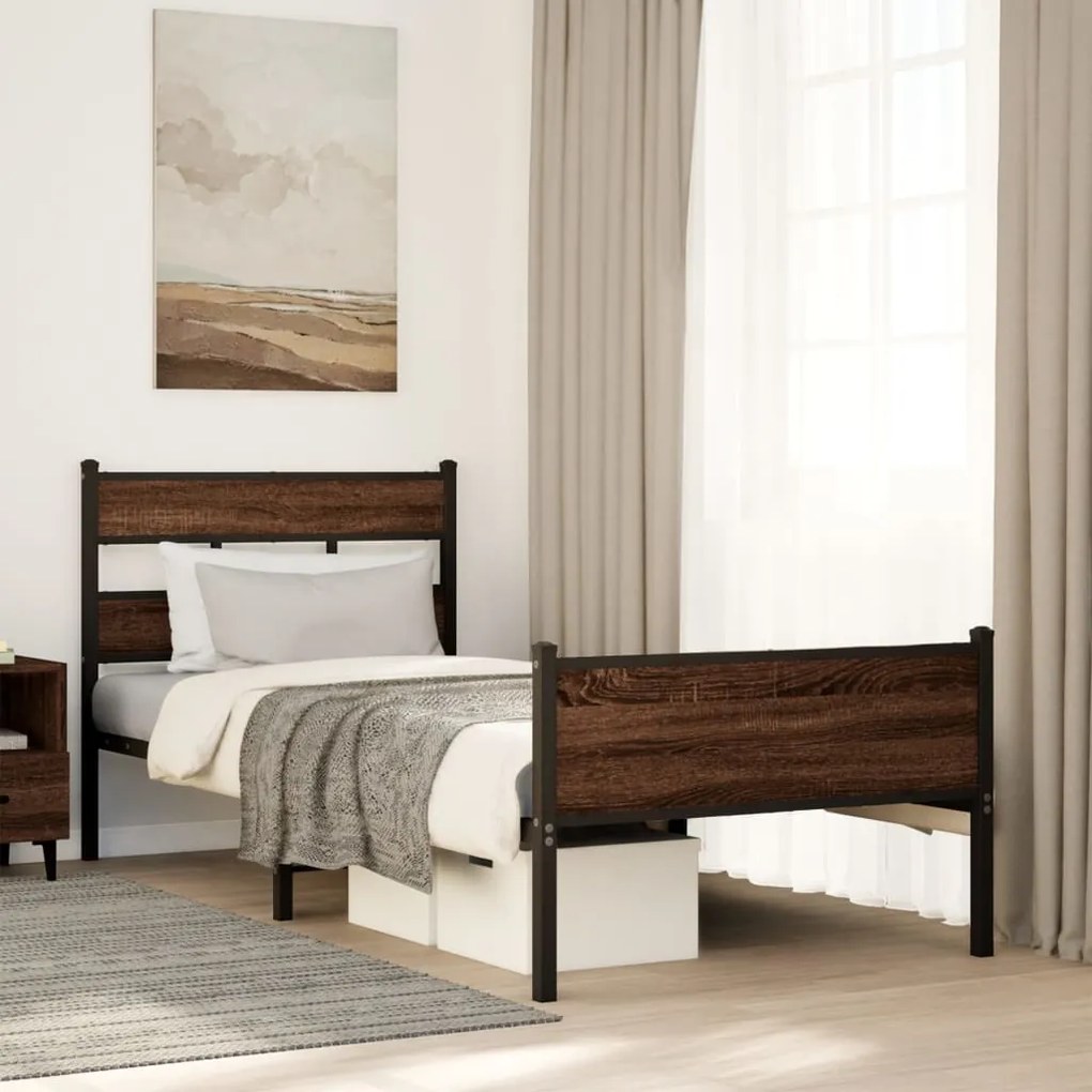 Giroletto Senza Materasso Rovere Marrone 90x190cm İn Truciolato /