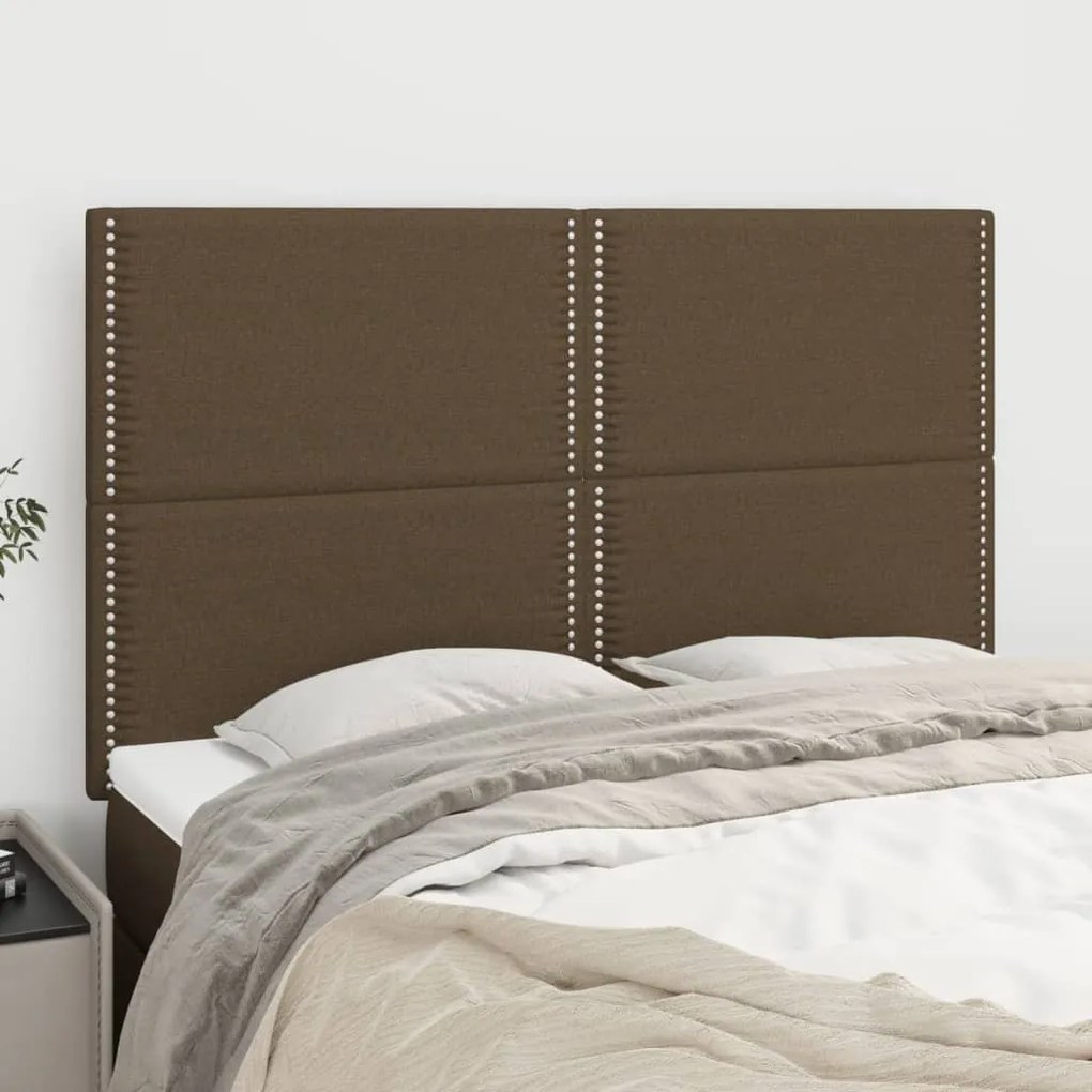 Testiere 4 Pz Marrone Scuro 72x5x78/88 Cm İn Tessuto /