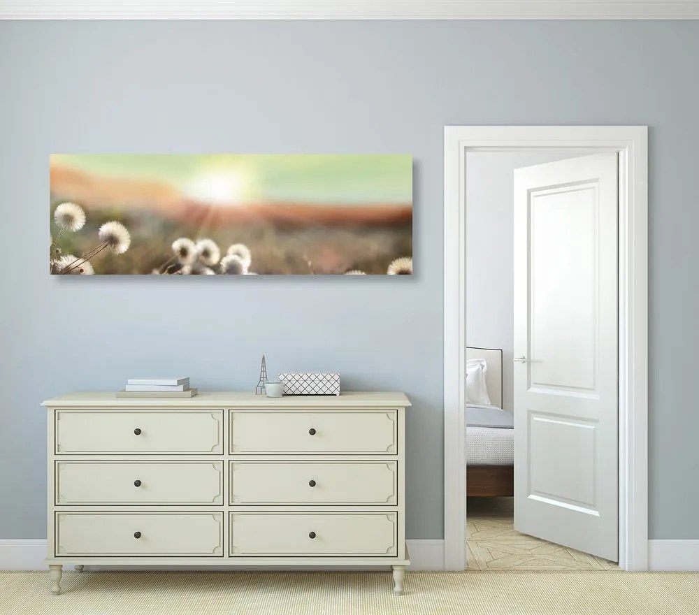 Quadro su tela – Panorama di prato fiorito