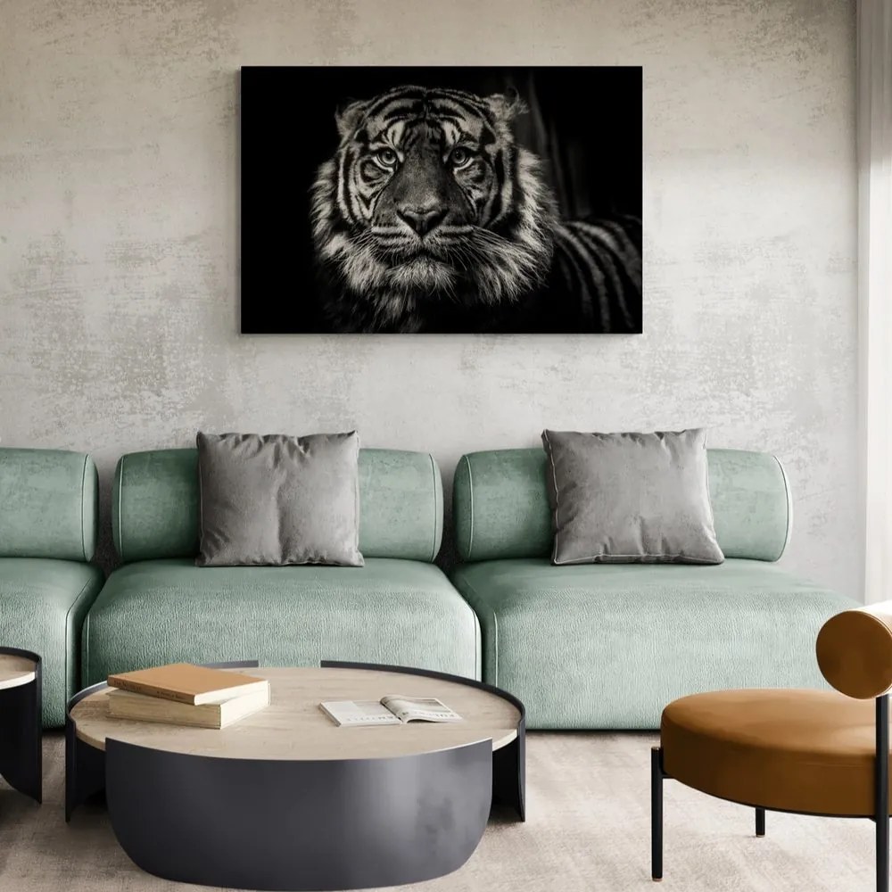 Quadro su tela – Tigre in bianco e nero