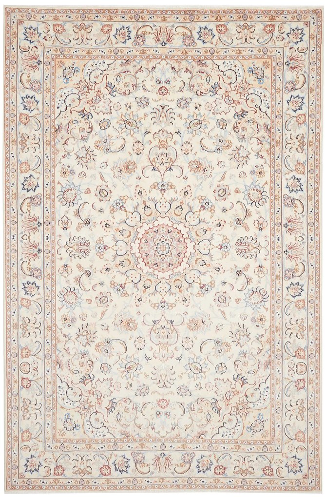 Kashan Tappeto 300x200 Beige (Iran) Annodato A Mano