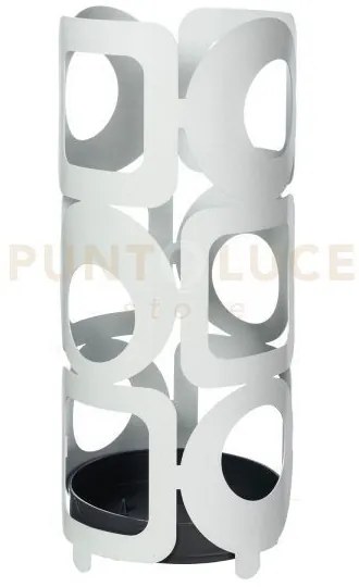 Porta ombrelli bubbles bianco marmo in ferro 23x55cmh