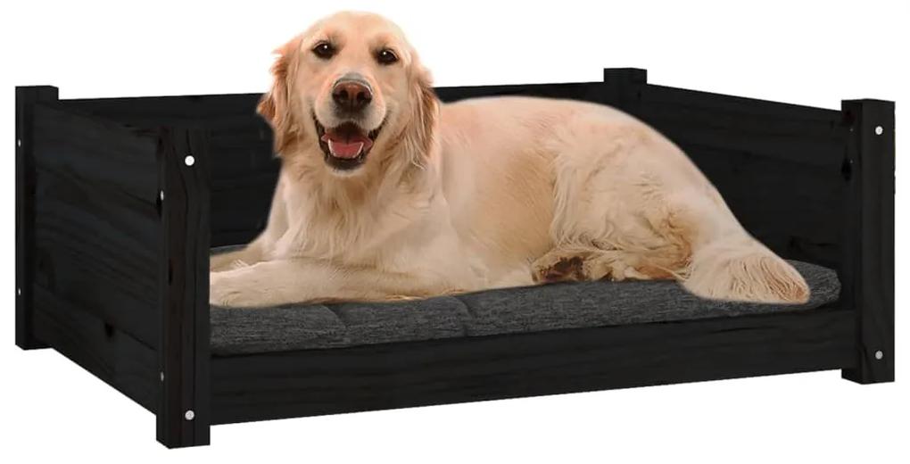 Cuccia per cani nera 75,5x55,5x28cm in legno massello di pino