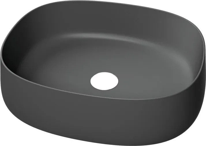 Lavabo da appoggio Paddle OLYMPIA CERAMICA rettangolare in ceramica L 50 x H 14 x P 40 cm nero matt