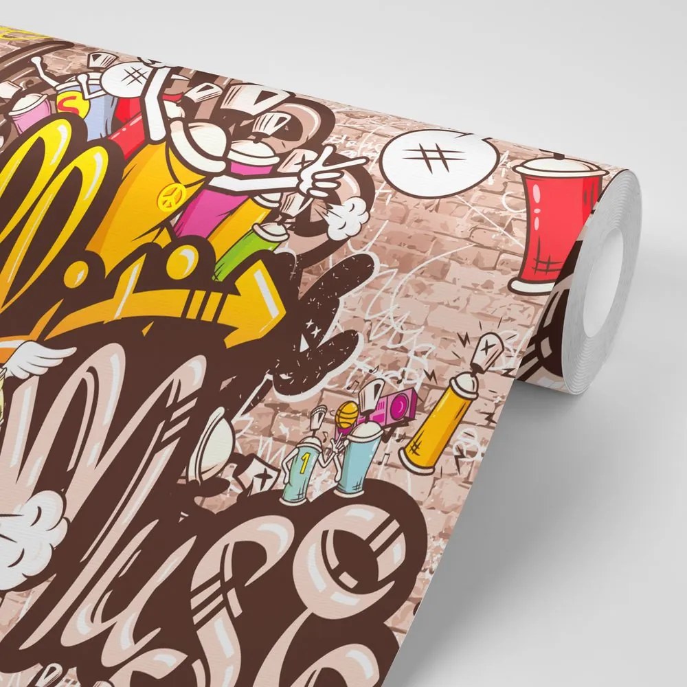 Carta da parati – Muro graffiti allegro