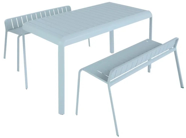 Set tavolo e sedie Idaho NATERIAL in alluminio blu per 2 persone