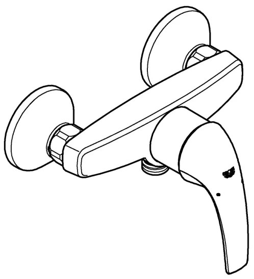 GROHE 23631000 - BAUCURVE Miscelatore doccia 150 mm, cromo lucido