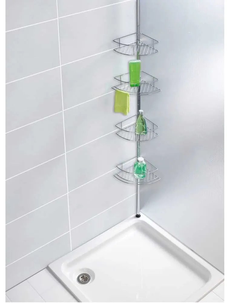 Mensola telescopica angolare per bagno in acciaio inox in argento lucido Dolcedo - Wenko