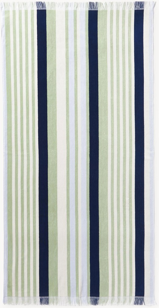 Telo mare a righe con bordi sfrangiati Miri