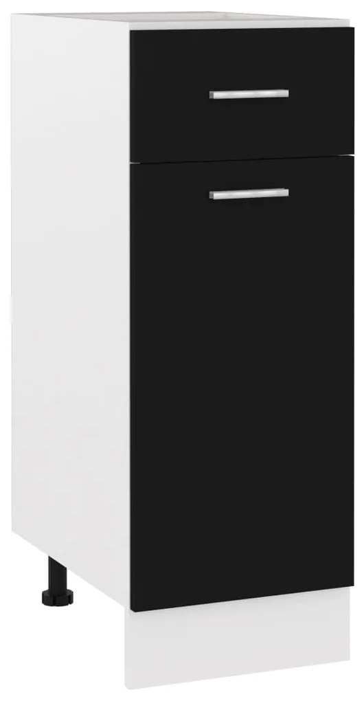 Armadio Con Cassetto Nero 30x46x81,5 Cm İn Legno Multistrato /