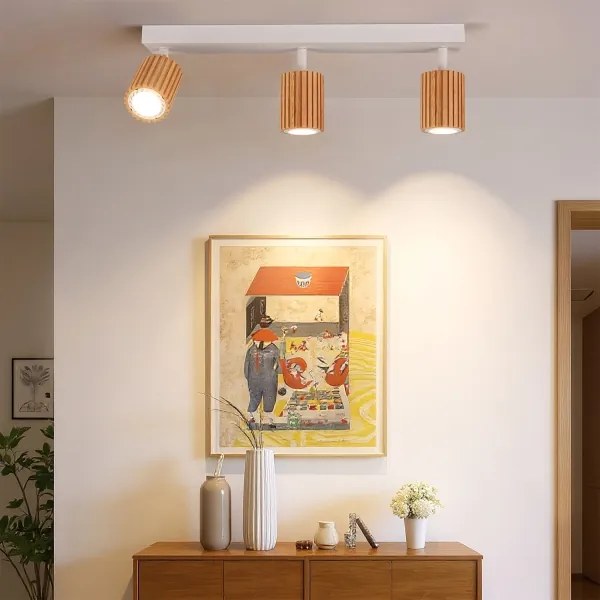 Brilagi - Faretto MODERN WOOD 3xGU10/8W/230V legno/bianco