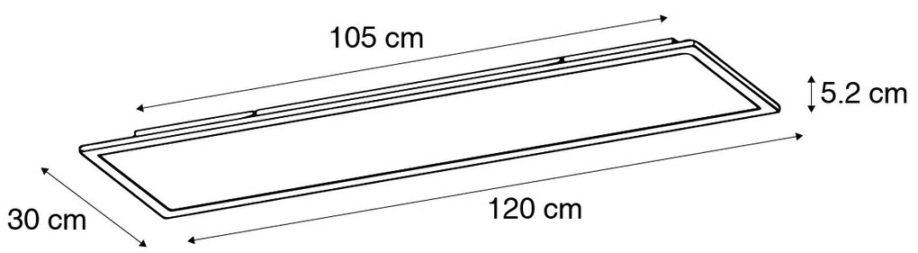 Plafoniera moderna nera 120 cm incl LED dimmerabile da caldo a freddo - Liv