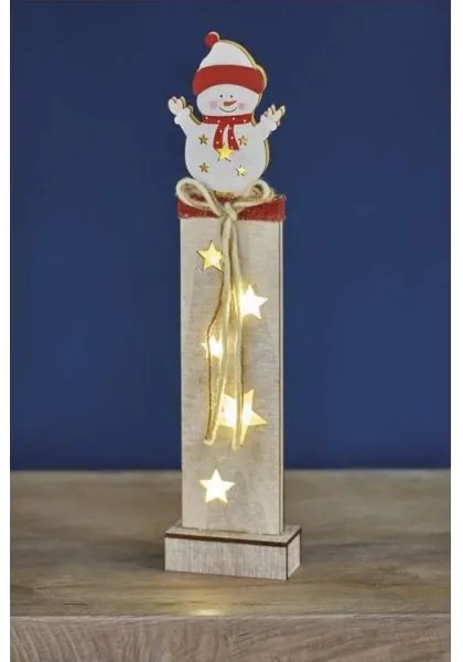 Decorazione natalizia LED 7xLED/2xAA pupazzo di neve