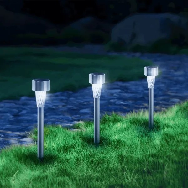 Aigostar - Lampada solare LED LED/0,006W/1,2V 29,5 cm cromo 6500K IP44