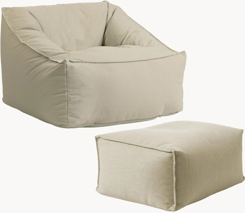 Poltrona sacco da esterno in olefina con pouf e coperture protettive Der Sunnyboy
