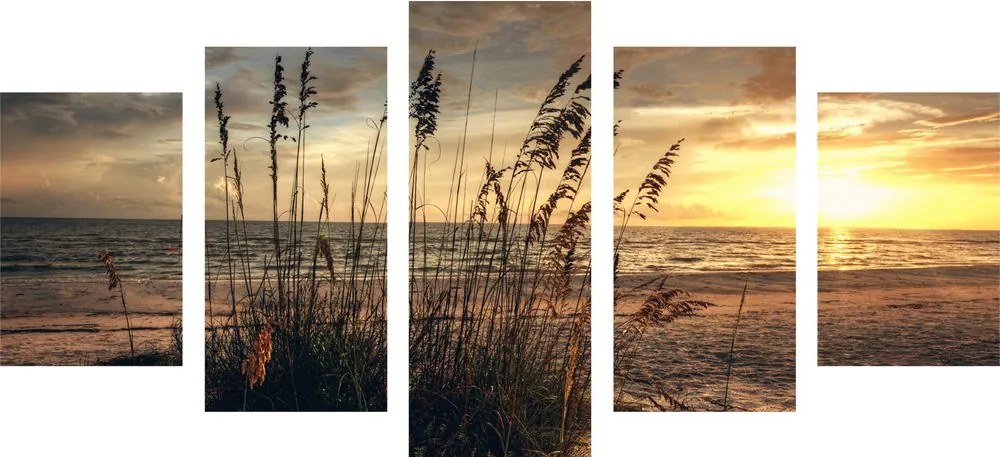 Quadri 5 pezzi – Tramonto sulla spiaggia