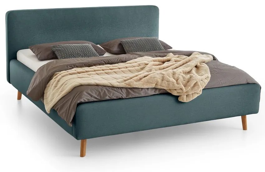 Letto matrimoniale imbottito blu rete non inclusa 140x200 cm Mattis – Meise Möbel