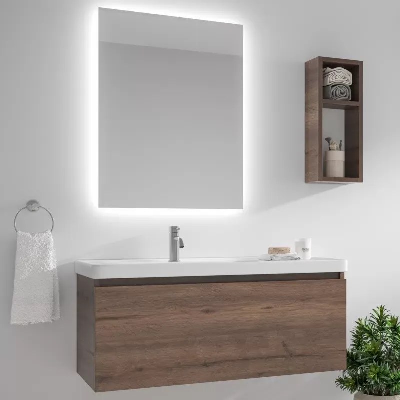 Mobile bagno sospeso 100cm con cassetto e lavabo incasso SP-100 - KAMALU