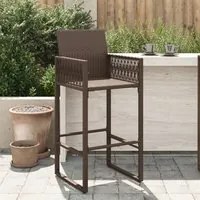 Sgabelli da Bar da Giardino 2 pz in Polyrattan Marrone 368703