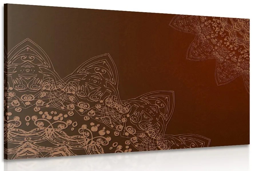 Quadro su tela – Elementi moderni di Mandala in sfumature di marrone