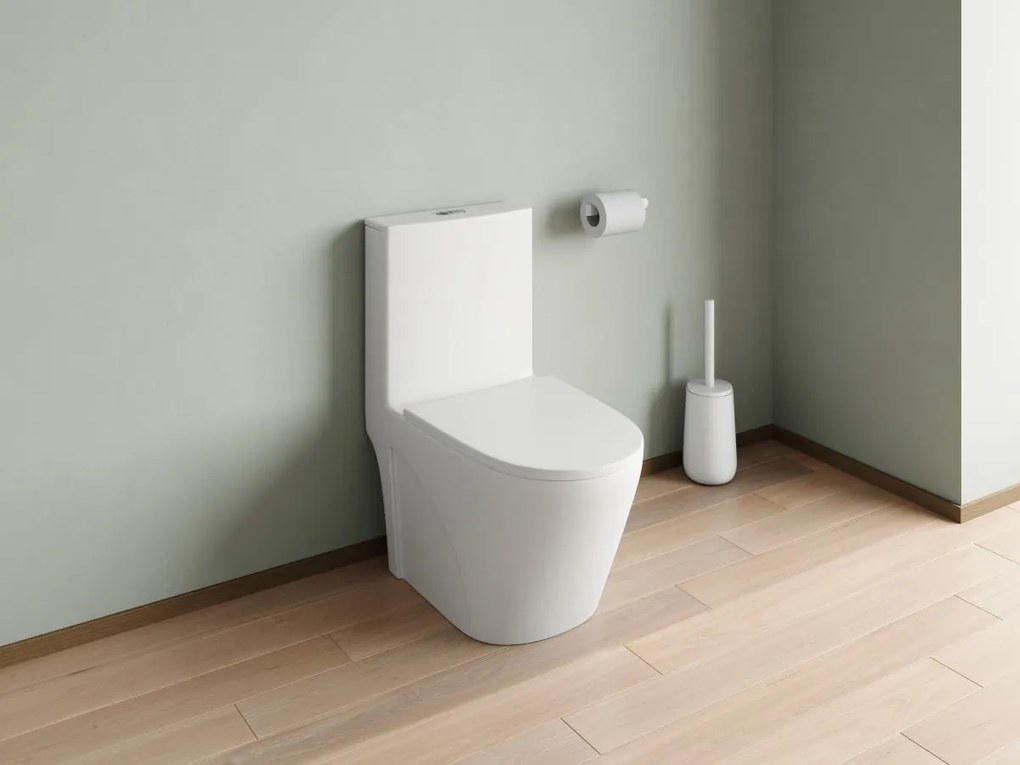 WC da appoggio Drenaggio verticale Ceramica Bianco opaco - NAGILAM