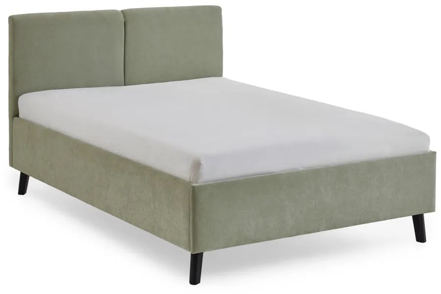 Letto matrimoniale imbottito verde chiaro con rete inclusa 140x200 cm Piano – Meise Möbel