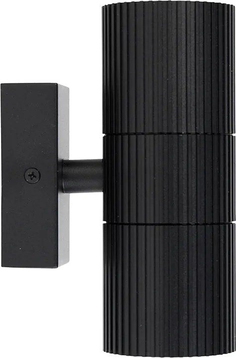 Lampada da parete industriale da esterno nera a 2 luci IP44 - Vigo