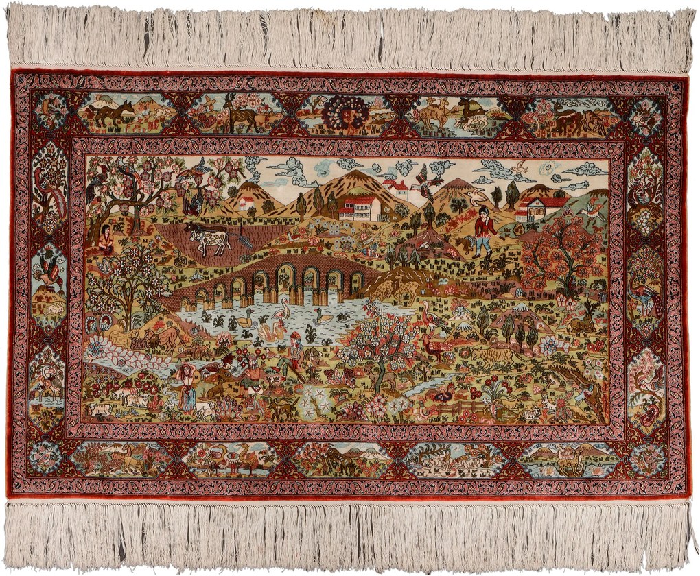 Hereke Tappeto orientale 60 x 90 Rosso (Cina) Annodato A Mano
