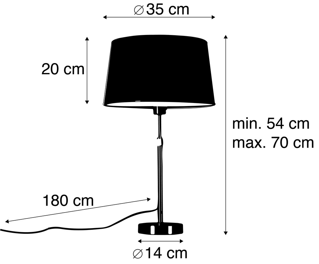 Lampada da tavolo in acciaio con paralume bianco 35 cm regolabile - Parte