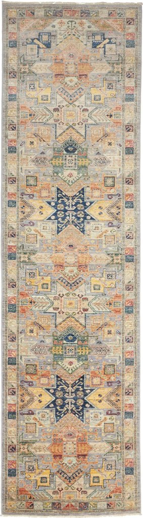 Samarkand Tappeto 290 x 80 Grigio (Pakistan) Annodato A Mano
