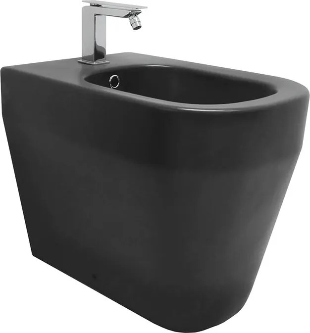 Bidet filomuro Tutto Evo scarico pavimento OLYMPIA CERAMICA L 36 x H 42.5 x P 53 cm nero opaco